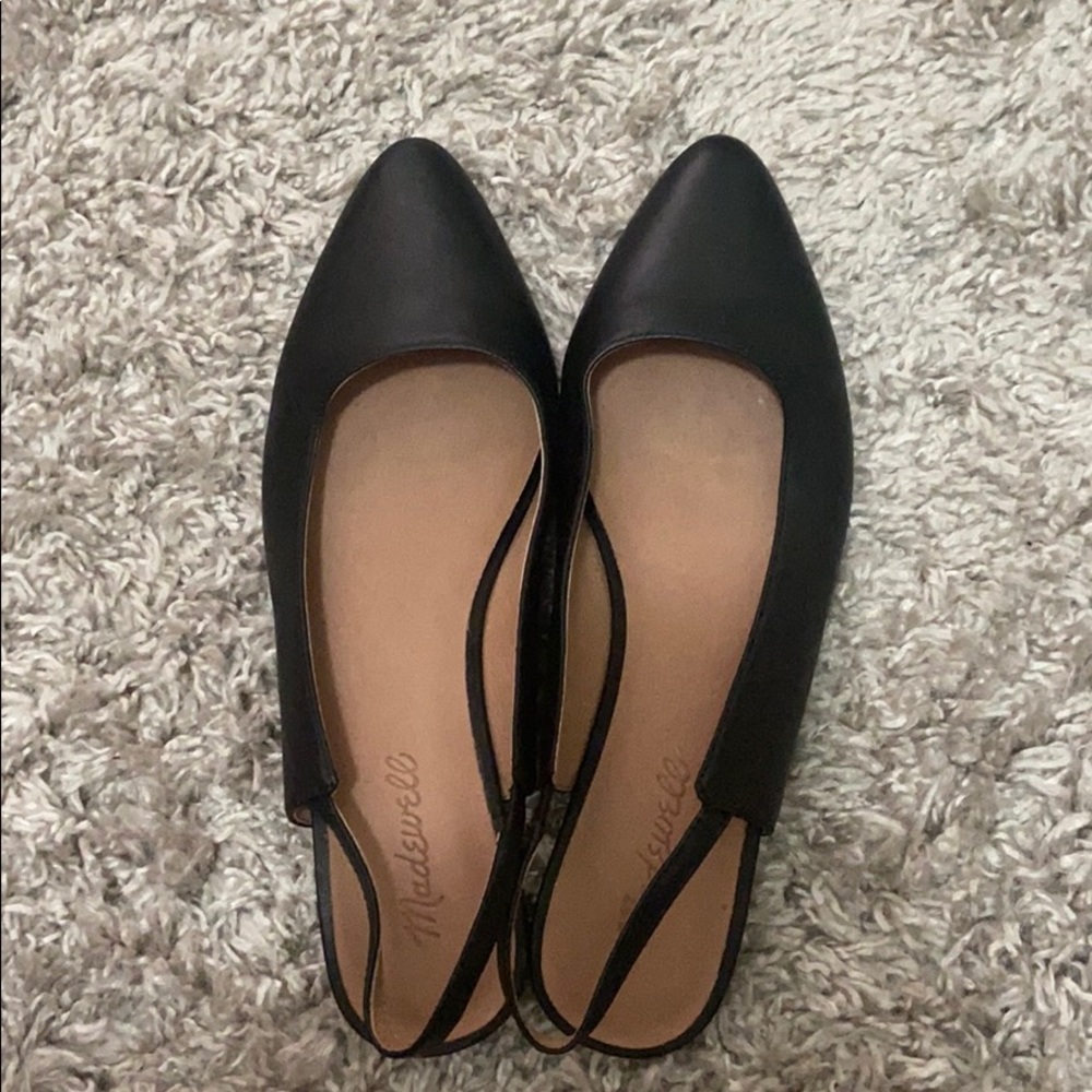 madewell black leather flat